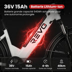 Electric Bike REVO Metro – 26″ – 500 W Motor – 36 V 15 Ah Battery – Shimano 7 Speeds – Suspension Fork
