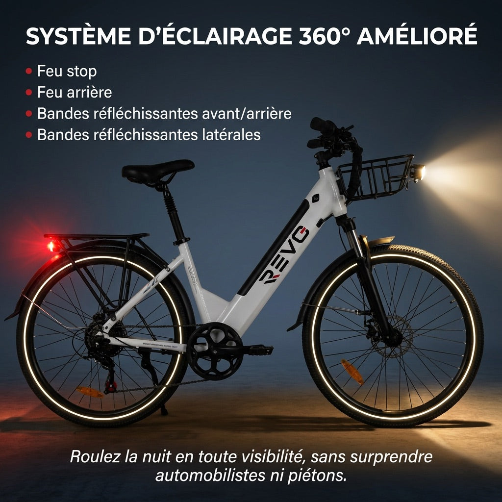 Electric Bike REVO Metro – 26″ – 500 W Motor – 36 V 15 Ah Battery – Shimano 7 Speeds – Suspension Fork