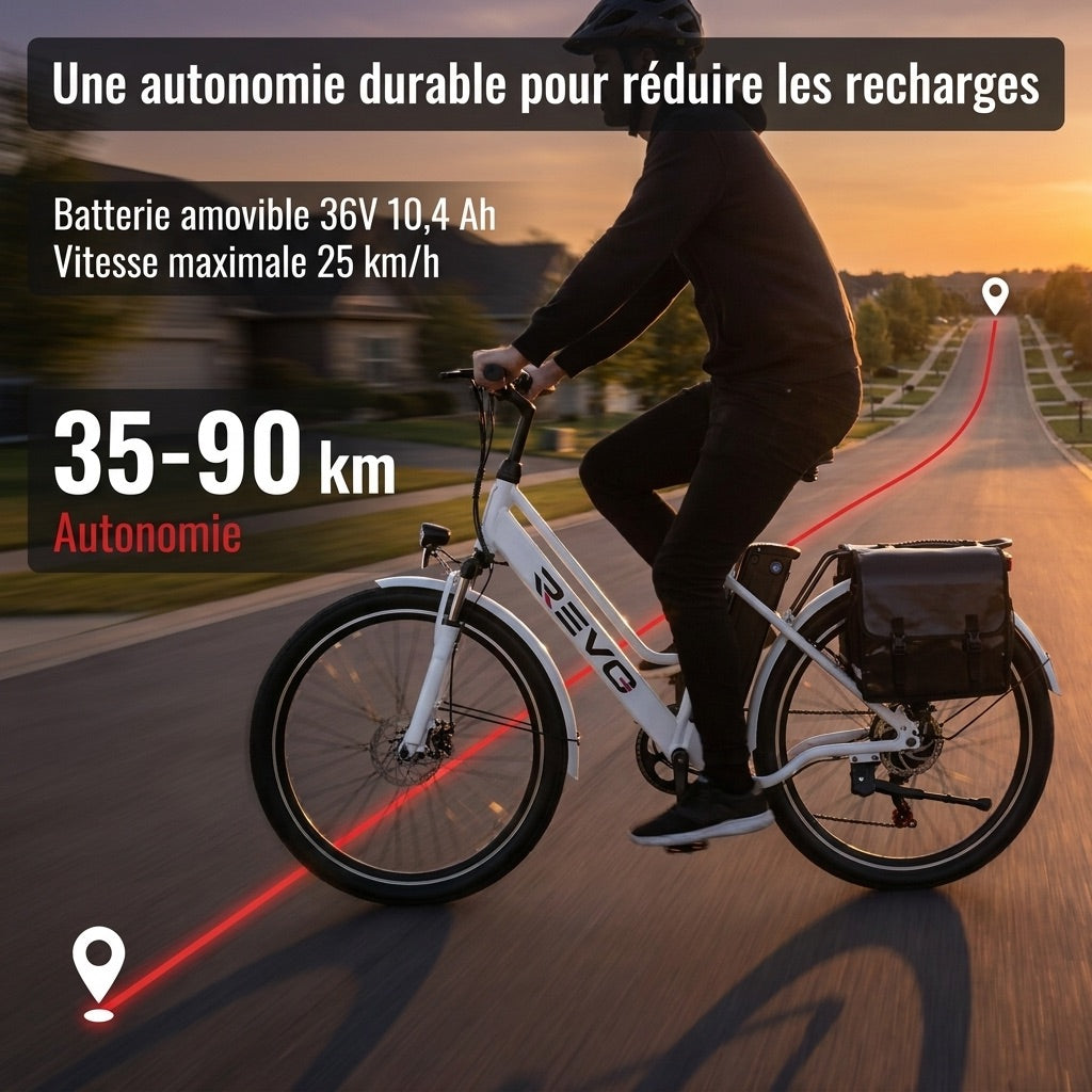 REVO Nomad 26″ Electric Bike – 250W Motor – 35–90 km Range – Removable 36V 10.4Ah Battery – 7 Speeds – Disc Brakes