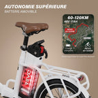 REVO Flex Folding Electric Bicycle – 250W – 48V 17Ah Battery – Range up to 120 km – 20″ x 3.0″ Tires