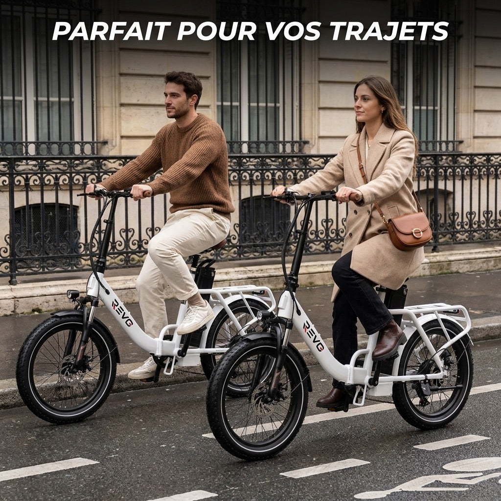REVO Flex Folding Electric Bicycle – 250W – 48V 17Ah Battery – Range up to 120 km – 20″ x 3.0″ Tires