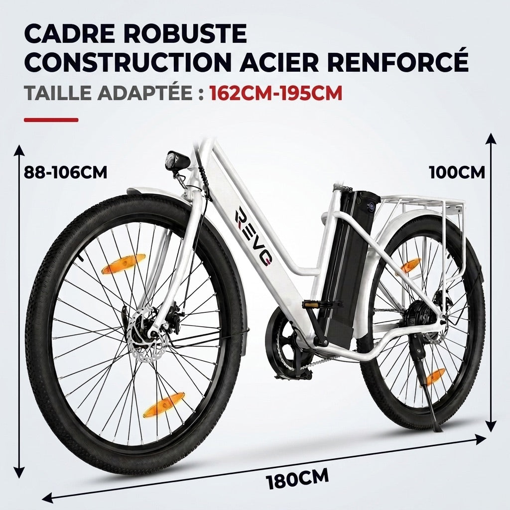Electric Bicycle REVO Avenue 26″ – 250W Motor – Removable 36V 8.4Ah Battery – Up to 70 km Range – Disc Brakes