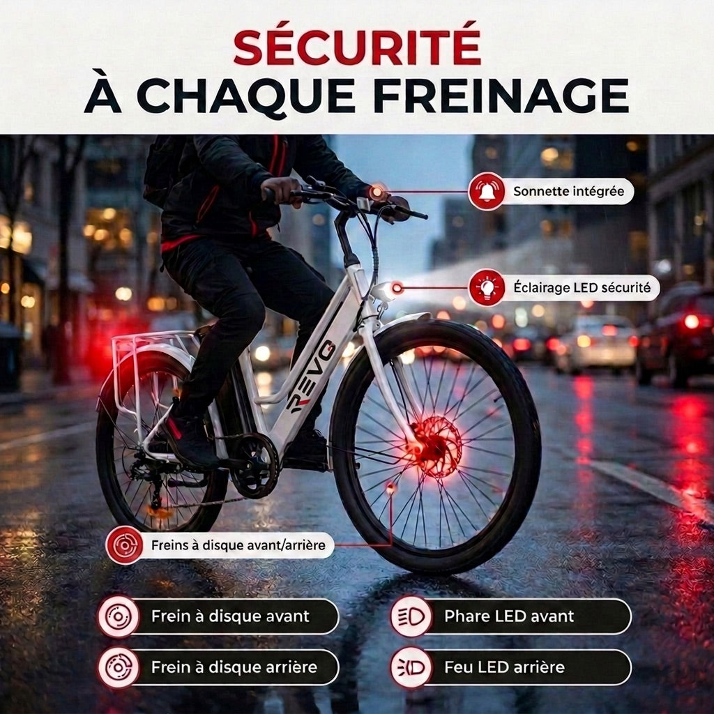 Electric Bicycle REVO Avenue 26″ – 250W Motor – Removable 36V 8.4Ah Battery – Up to 70 km Range – Disc Brakes
