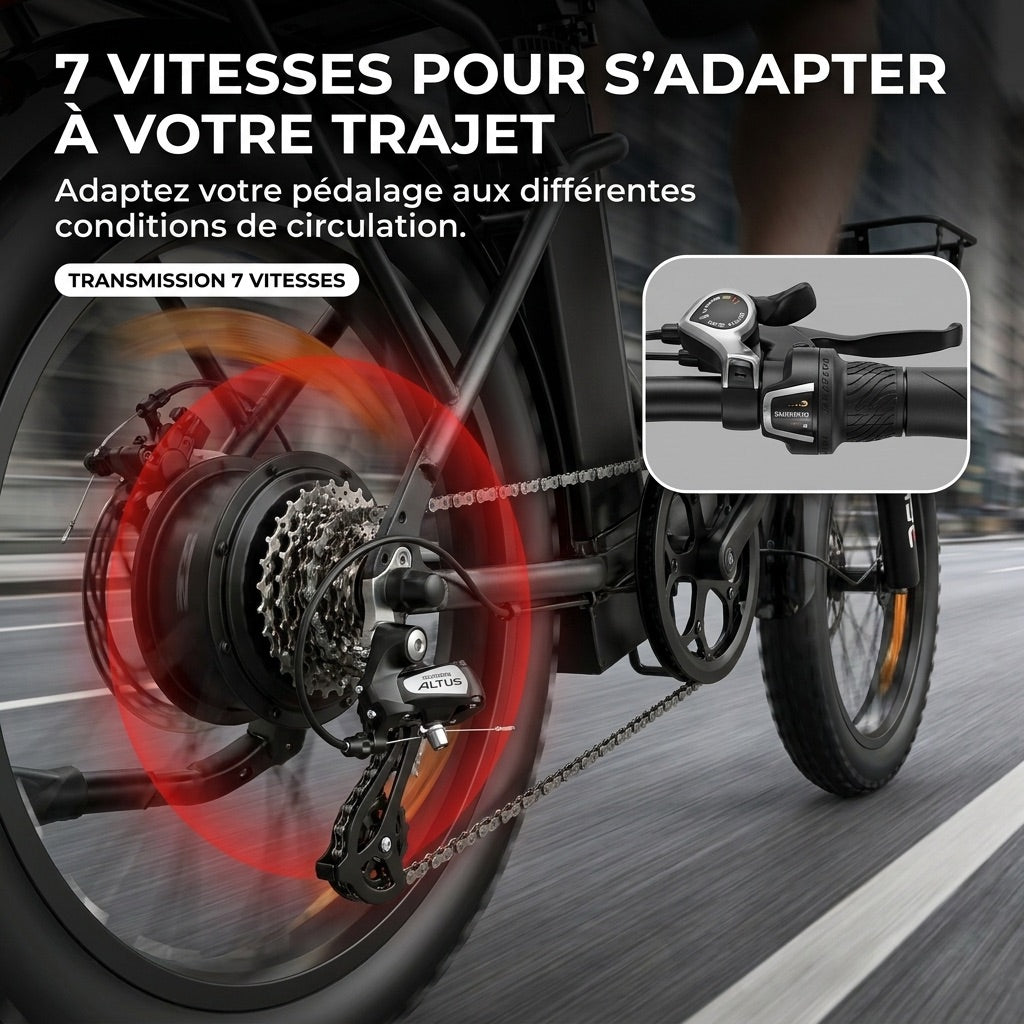 REVO Cargo Electric Folding Bike – 250 W – Range up to 80 km – 468 Wh Battery – 20 × 3.0″ Fat Tyres