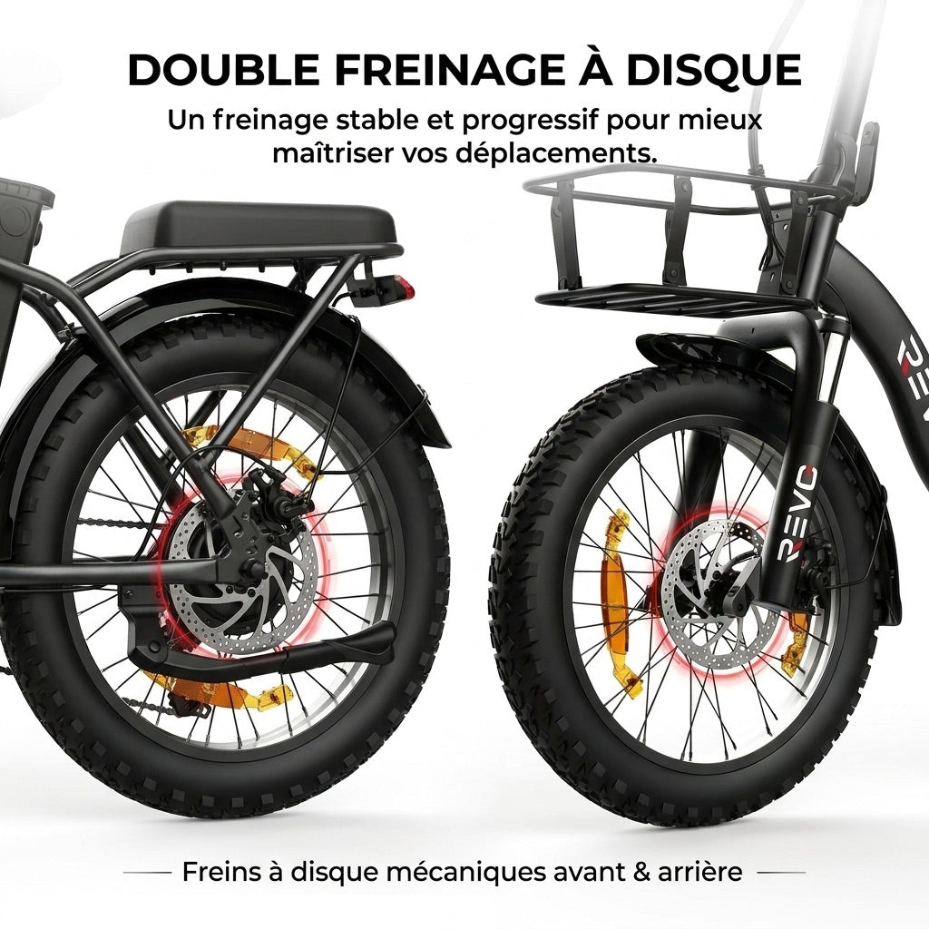 REVO Cargo Electric Folding Bike – 250 W – Range up to 80 km – 468 Wh Battery – 20 × 3.0″ Fat Tyres