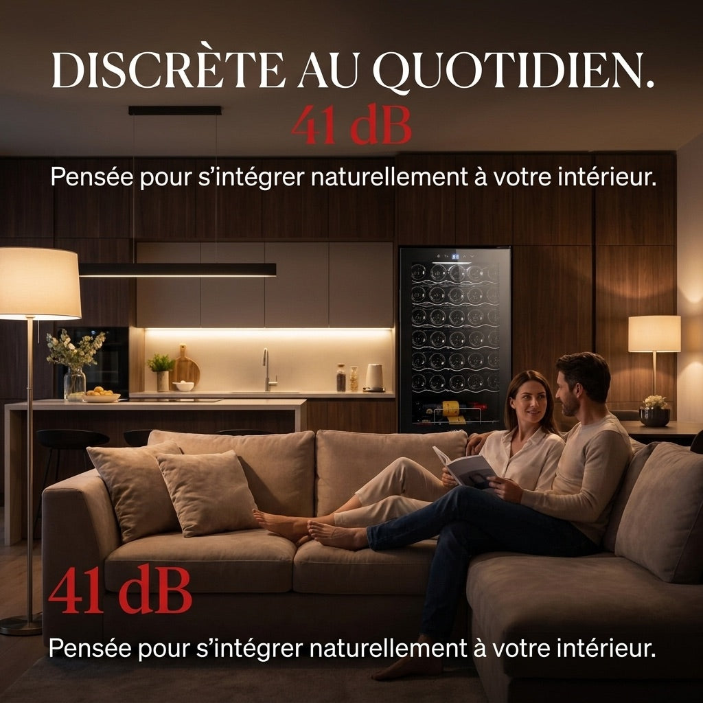 Cave à vin REVO Vendôme – 34 Bouteilles – 80 L – Température 5 à 18 °C – Refroidissement par Compresseur