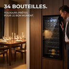 Cave à vin REVO Vendôme – 34 Bouteilles – 80 L – Température 5 à 18 °C – Refroidissement par Compresseur