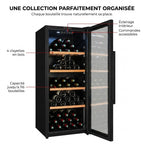 REVO Héritage - Cave à vin de vieillissement - 116 bouteilles - 213 L - 4 clayettes en bois - Température réglable
