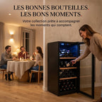 REVO Héritage - Cave à vin de vieillissement - 116 bouteilles - 213 L - 4 clayettes en bois - Température réglable