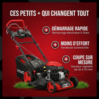 REVO Terrain 51 Self-Propelled Petrol Lawn Mower – 196 cm³, 51 cm, Electric Start, Cutting Height 25–75 mm, 60 L Collector, Up to 1,500 m²