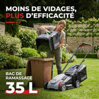 Cordless Lawn Mower REVO Garden 300 – 20 V – 33 cm – 5.0 Ah Battery – 5 Cutting Heights – 35 L Collection Box – Up to 300 m²
