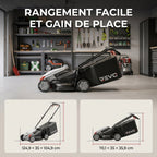 Cordless Lawn Mower REVO Garden 300 – 20 V – 33 cm – 5.0 Ah Battery – 5 Cutting Heights – 35 L Collection Box – Up to 300 m²