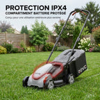 Cordless Lawn Mower REVO Garden 300 – 20 V – 33 cm – 5.0 Ah Battery – 5 Cutting Heights – 35 L Collection Box – Up to 300 m²
