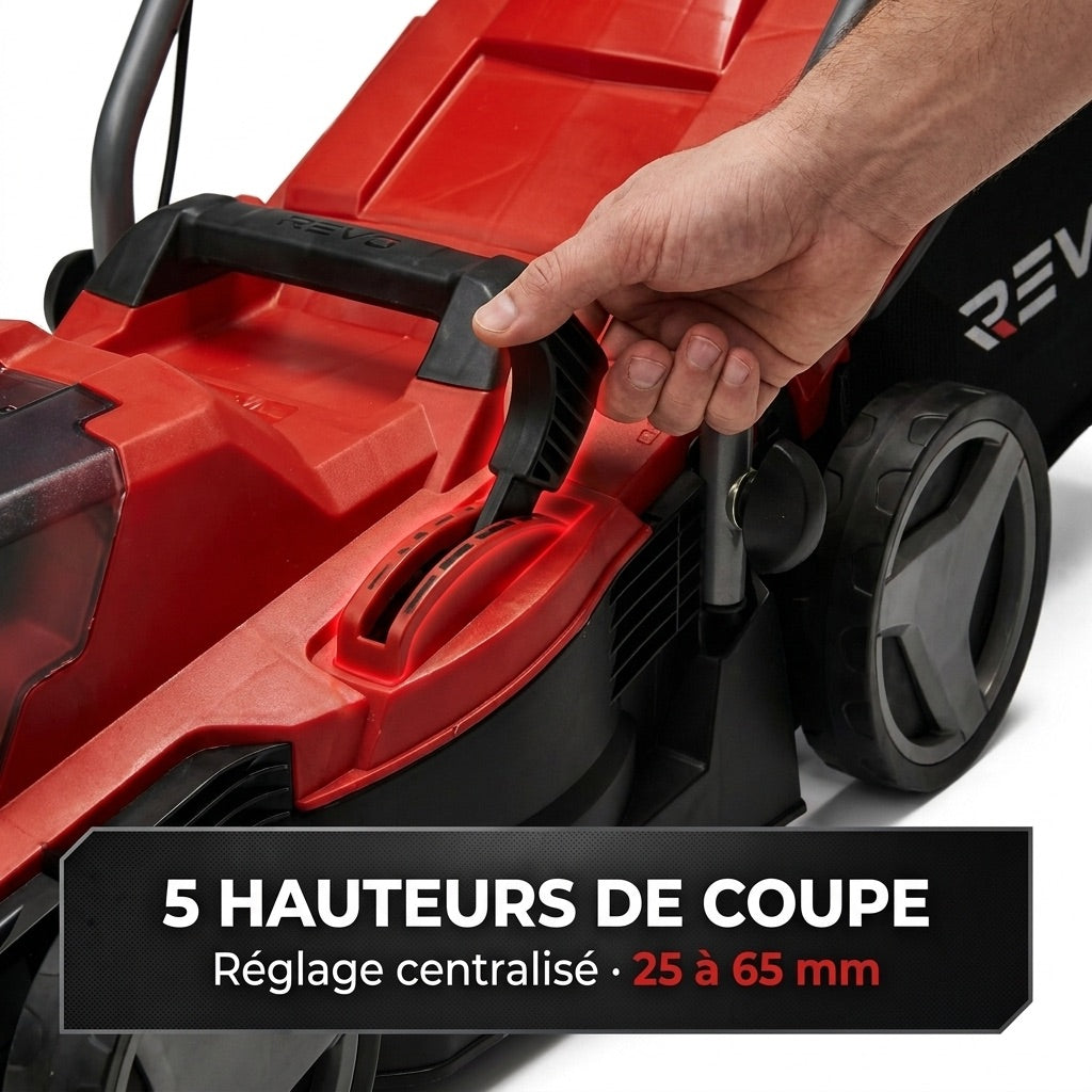 Tondeuse à Gazon sans Fil REVO Swift 200 – 18 V, 33 cm, Moteur Brushless, Batterie 4,0 Ah Incluse, Bac 30 L – Jusqu’à 200 m²