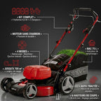 REVO Force 700 Self-Propelled Cordless Lawn Mower – 36V – 47cm Cutting Width – 4 x 4.0 Ah Batteries – 75L Grass Collector – Up to 700 m²