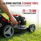Tondeuse Thermique Tractée REVO Dominus 53 – 224 cm³ / 6 CV – Coupe 53 cm – Démarrage Électrique 20 V – Bac 65 L – Jusqu’à 1 800 m²