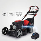 Tondeuse Thermique Tractée REVO Dominus 53 – 224 cm³ / 6 CV – Coupe 53 cm – Démarrage Électrique 20 V – Bac 65 L – Jusqu’à 1 800 m²