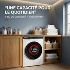 REVO Pure 7 – Lave-linge 7 kg – Classe A – 1 200 tr/min – 12 programmes – Vapeur