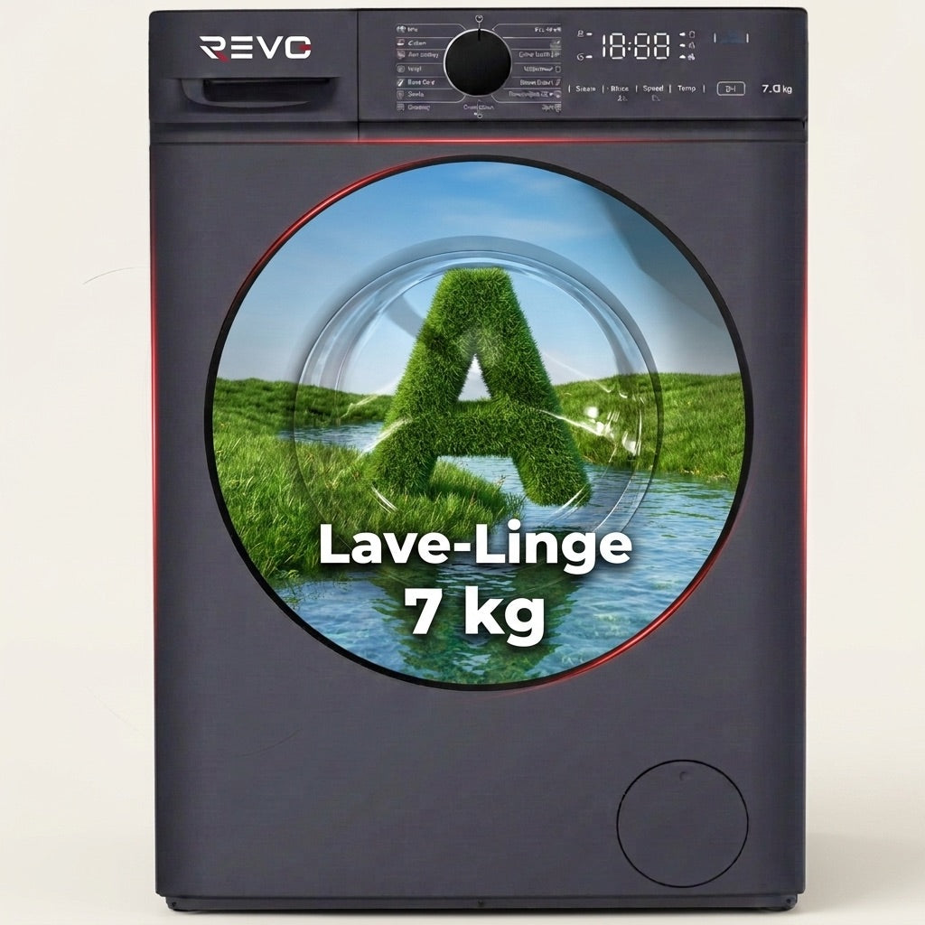 Front-Load Washing Machine REVO Nova 7 – 7 kg Washing Machine – Class A – 1200 rpm – 15 Programs & Steam.