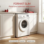 Lave-linge frontal REVO Élégance 8 – Machine à laver 8 kg – Classe A – 1400 tr/min – 15 programmes, vapeur et format slim