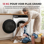Lave-linge à hublot REVO Majesta 13 – Lave-linge 13 kg – Classe A – 1400 tr/min – 15 programmes – Vapeur et connecté
