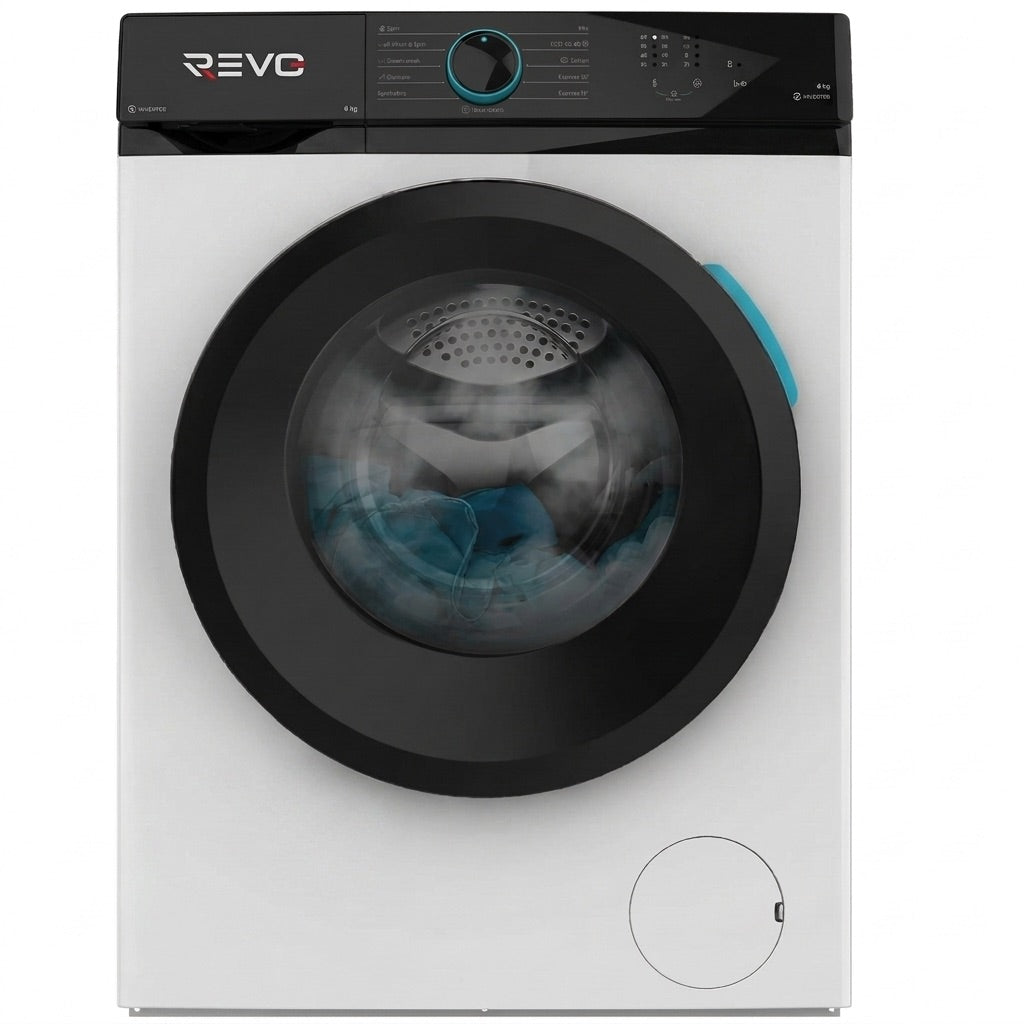 Lave-linge frontal REVO Pureva 8 – Machine à laver 8 kg – Classe A – 1200 tr/min – 11 programmes – Vapeur et moteur Inverter