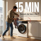 Lave-linge frontal REVO Pureva 8 – Machine à laver 8 kg – Classe A – 1200 tr/min – 11 programmes – Vapeur et moteur Inverter