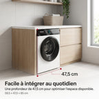 Lave-linge frontal REVO Pureva 8 – Machine à laver 8 kg – Classe A – 1200 tr/min – 11 programmes – Vapeur et moteur Inverter