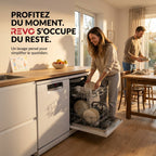 Lave-Vaisselle REVO Clario – 60 cm – 6 Programmes – Séchage Extra – 48 dB – Panier Réglable 3 Niveaux