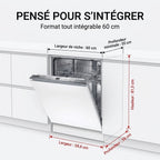 Fully Integrated REVO Integra 60 Dishwasher – 60 cm – 6 Programs – 3 Options – 48 dB – 3-Height Adjustable Basket