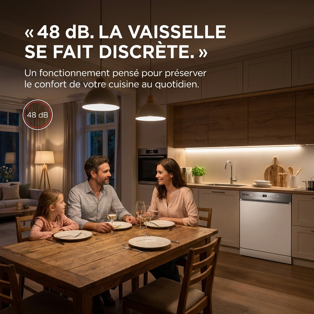 Fully Integrated REVO Integra 60 Dishwasher – 60 cm – 6 Programs – 3 Options – 48 dB – 3-Height Adjustable Basket
