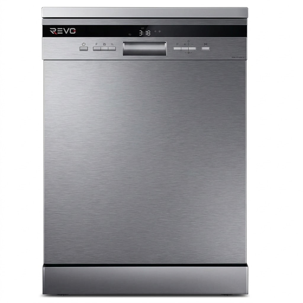 Lave-Vaisselle Pose Libre REVO Altis 14 – 14 Couverts – 44 dB – 8 Programmes – Ouverture Automatique – Inox