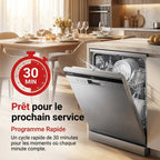 Lave-Vaisselle Pose Libre REVO Altis 14 – 14 Couverts – 44 dB – 8 Programmes – Ouverture Automatique – Inox