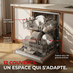 Free-Standing Dishwasher REVO Soreva 12 – 12 Place Settings – 47 dB – 6 Programs – Hygienic Wash 72°C – Stainless Steel