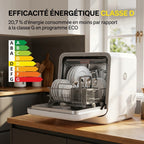 Mini lave-vaisselle REVO Vapora 5 – Réservoir 5 L – 6 programmes – Vapeur 98 °C – Stockage ventilé 72 h – Blanc
