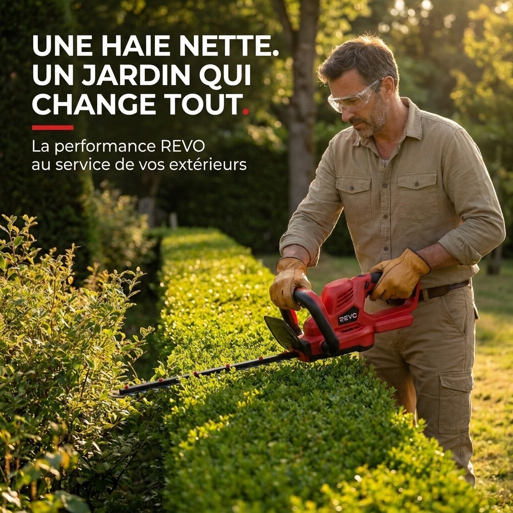 Cordless Hedge Trimmer REVO Vektor 50 – 18 V – 50 cm Blade – Brushless Motor – 3 Speeds – 35 mm Spacing