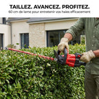 REVO Stratos 60 – Taille-haie sans fil – 18 V – Lame 60 cm – Moteur sans balais – 4 400 cps/min – Espacement 35 mm