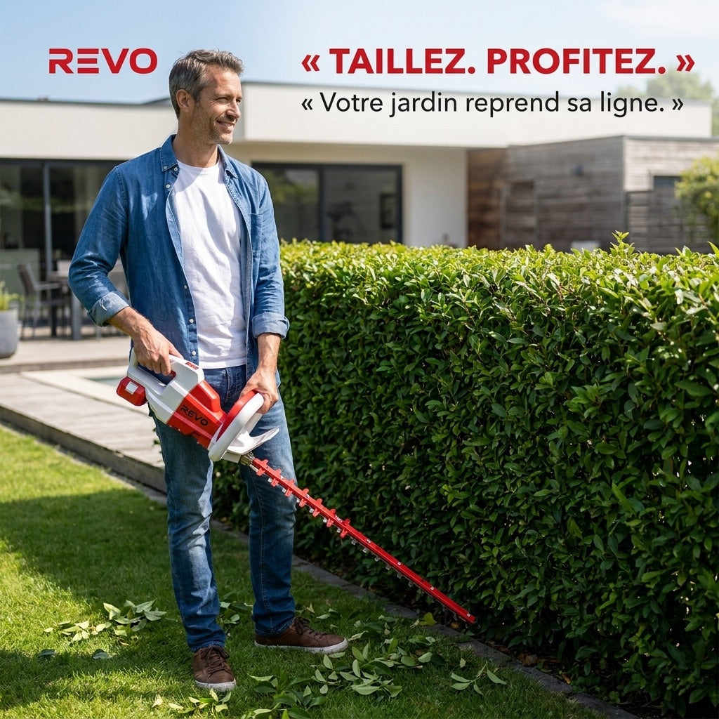 Cordes-Haie Sans Fil REVO Altis 75 – 18 V – Lame 75 cm – 3 Vitesses – 4 400 cps/min – Espacement 35 mm