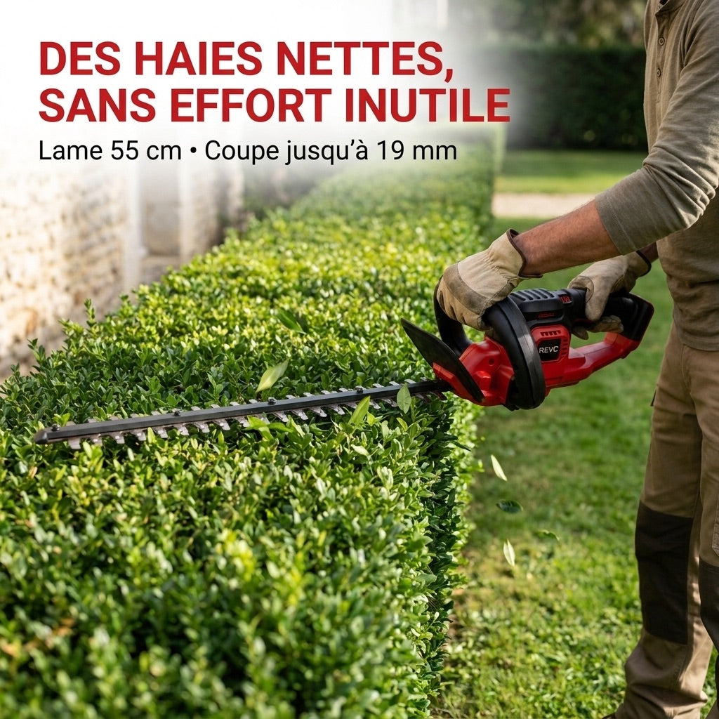 Cordless Hedge Trimmer REVO Silex 55 – 18V – 55cm Blade – Cuts up to 19mm – Up to 75min Run Time