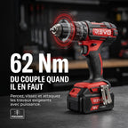 REVO Torq 62 Cordless Hammer Drill – 18V – 62Nm – 3 x 4.0Ah Batteries – 2 Speed