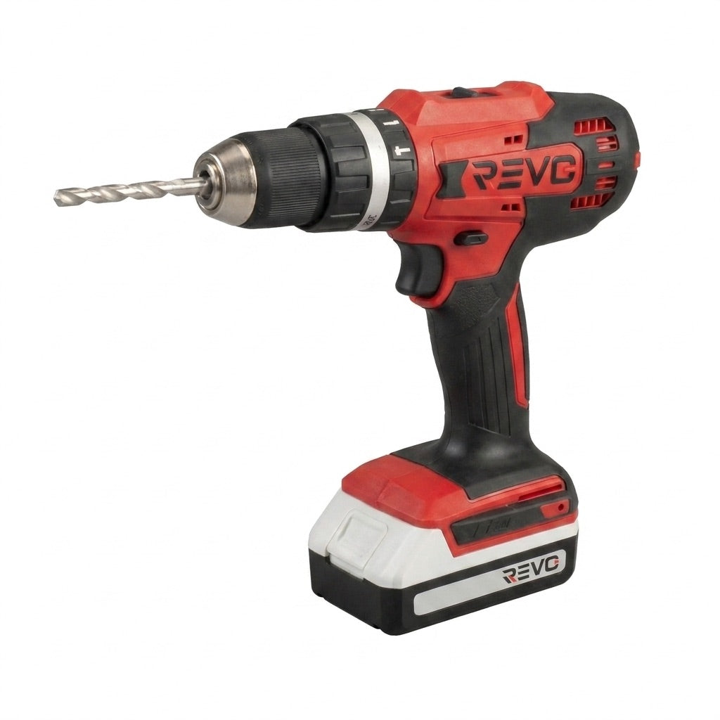 Perceuse-visseuse à percussion sans fil REVO Forge 42 – 18 V – 42 Nm – 2 batteries 2 Ah – 74 accessoires – mandrin 13 mm