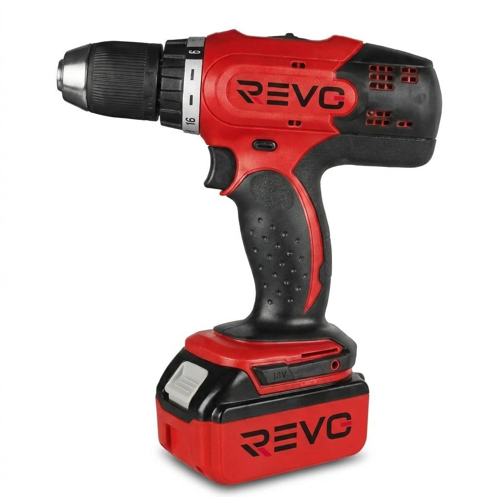 Cordless Drill/Driver REVO Voltis 42 – 18V – 42Nm – 2 x 3Ah Batteries – 2 Speeds – 13mm Chuck – Case Included