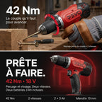 Cordless Drill/Driver REVO Voltis 42 – 18V – 42Nm – 2 x 3Ah Batteries – 2 Speeds – 13mm Chuck – Case Included