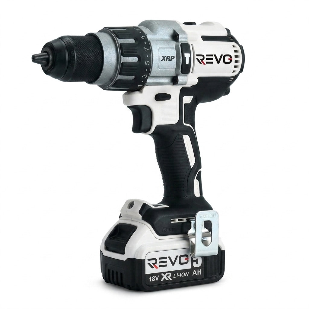 Perceuse-Visseuse à Percussion Sans Fil REVO Raptor 95 – 18 V – 95 Nm – 2 Batteries 5 Ah – Sans Balais – 3 Vitesses – Mandrin 13 mm – Coffret Inclus