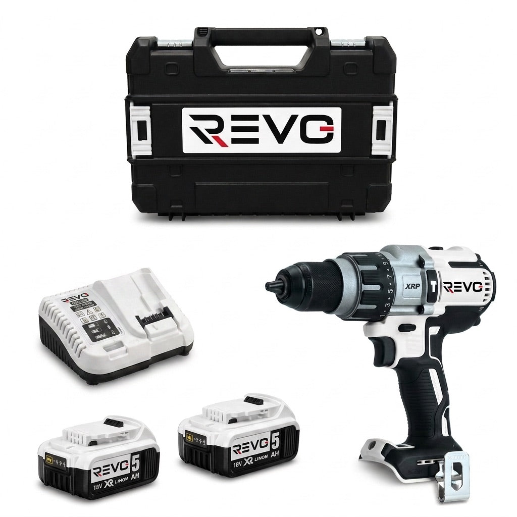 Perceuse-Visseuse à Percussion Sans Fil REVO Raptor 95 – 18 V – 95 Nm – 2 Batteries 5 Ah – Sans Balais – 3 Vitesses – Mandrin 13 mm – Coffret Inclus