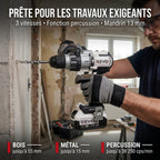 Perceuse-Visseuse à Percussion Sans Fil REVO Raptor 95 – 18 V – 95 Nm – 2 Batteries 5 Ah – Sans Balais – 3 Vitesses – Mandrin 13 mm – Coffret Inclus