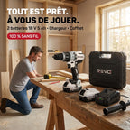 Perceuse-Visseuse à Percussion Sans Fil REVO Raptor 95 – 18 V – 95 Nm – 2 Batteries 5 Ah – Sans Balais – 3 Vitesses – Mandrin 13 mm – Coffret Inclus