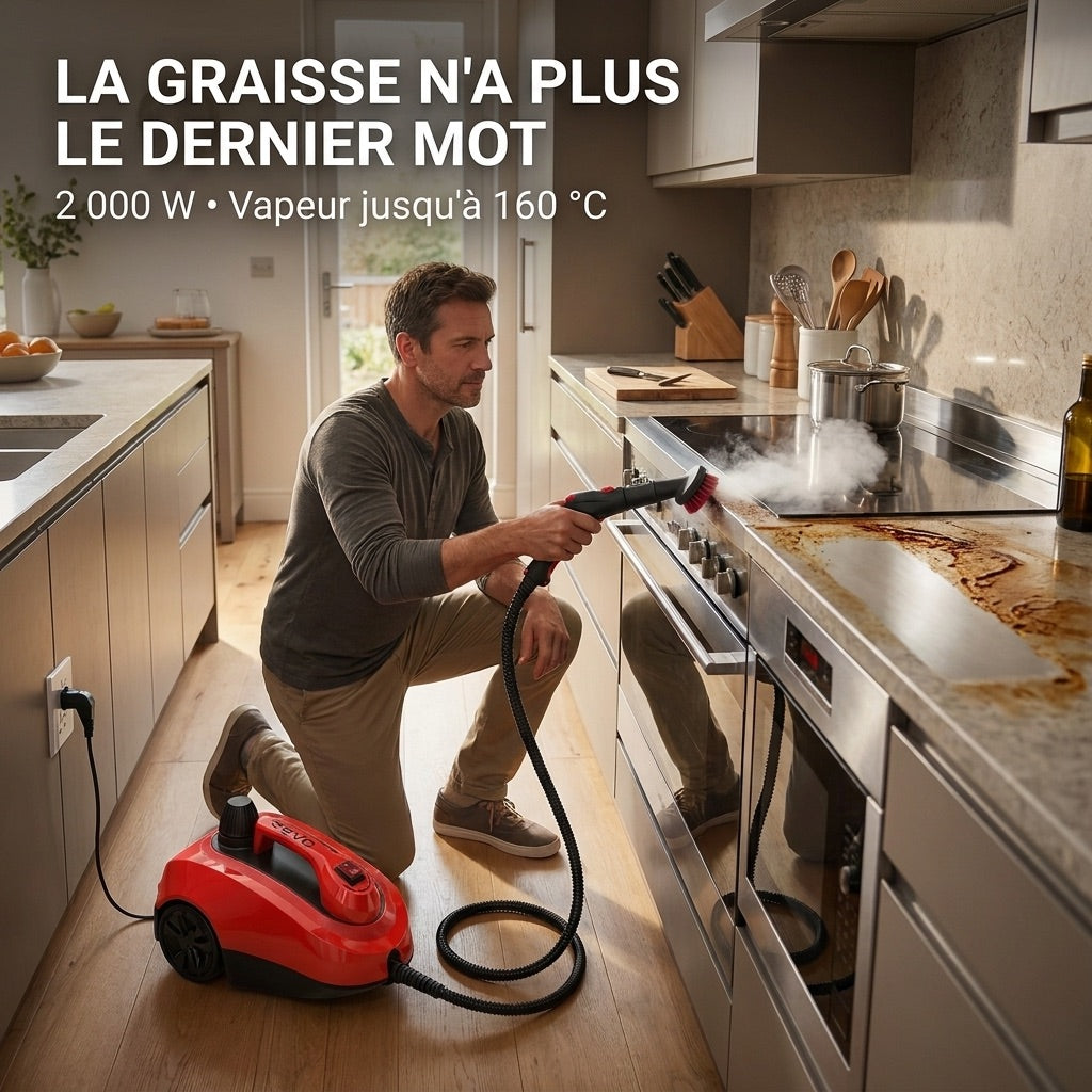 REVO Vaporis 2000 Steam Cleaner – 2,000 W – Steam up to 160°C – 26 Accessories – Adjustable Flow – 5 m Cable