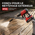 Cordless High-Pressure Washer REVO Jetra 24 – 24 Bar Pressure – Self-Priming – IPX5 – Accessories Included