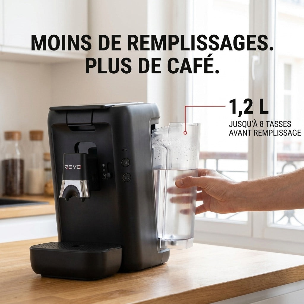 Capsule Coffee Machine REVO Duoza – 1,450 W – 3 Coffee Styles – 2 Cups Simultaneously – 1.2 L Tank